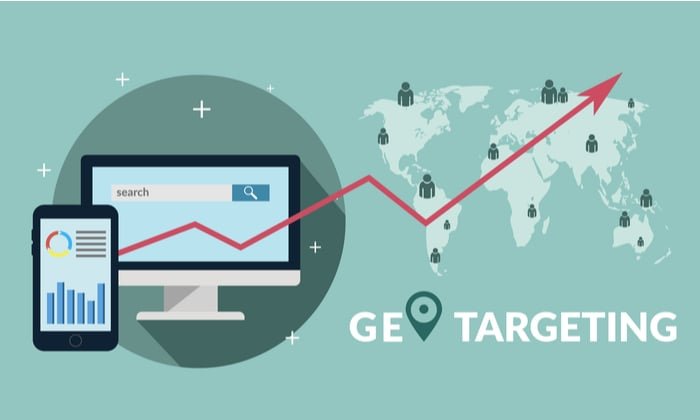 What is geotargeting in online marketing?
